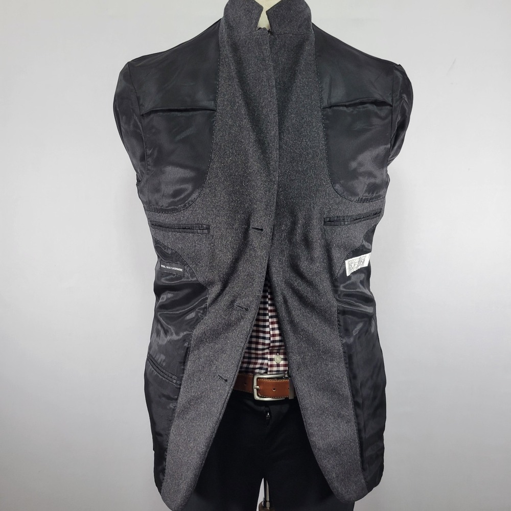 Gianfranco Ruffini Men's Sport Coat Blazer Flannel Gray Silk Wool Cashmere 38R - Picture 14 of 16